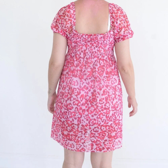 Baum Und Pferdgarten Joliet Pink Spotted Smocked Mini Short Sleeve Dress XS - Picture 3 of 10